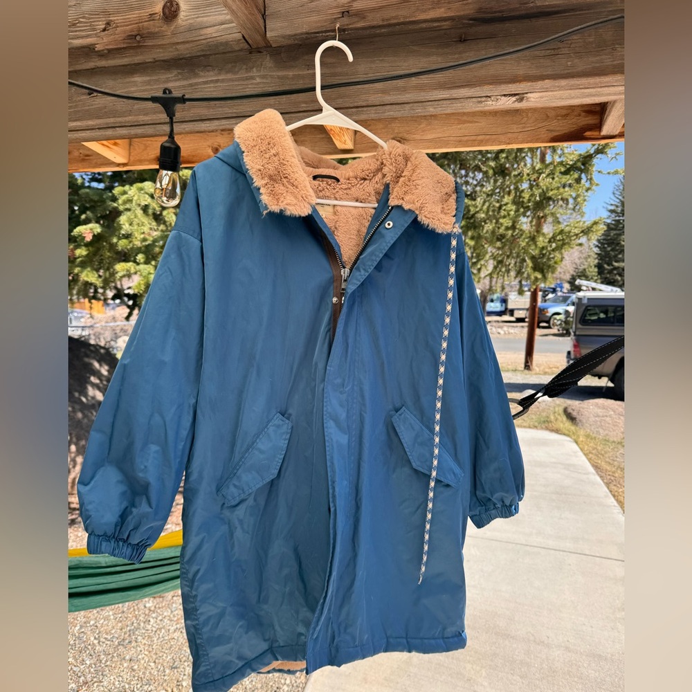 bellerose laos parka in blue